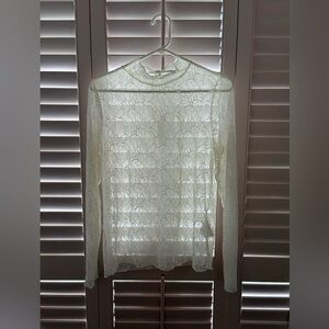 Anthropologie Cream Lace Blouse